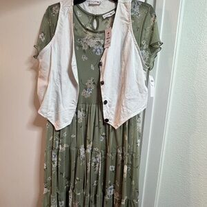 KNIT WORKS GIRLS DRESS WITH VEST XXXL